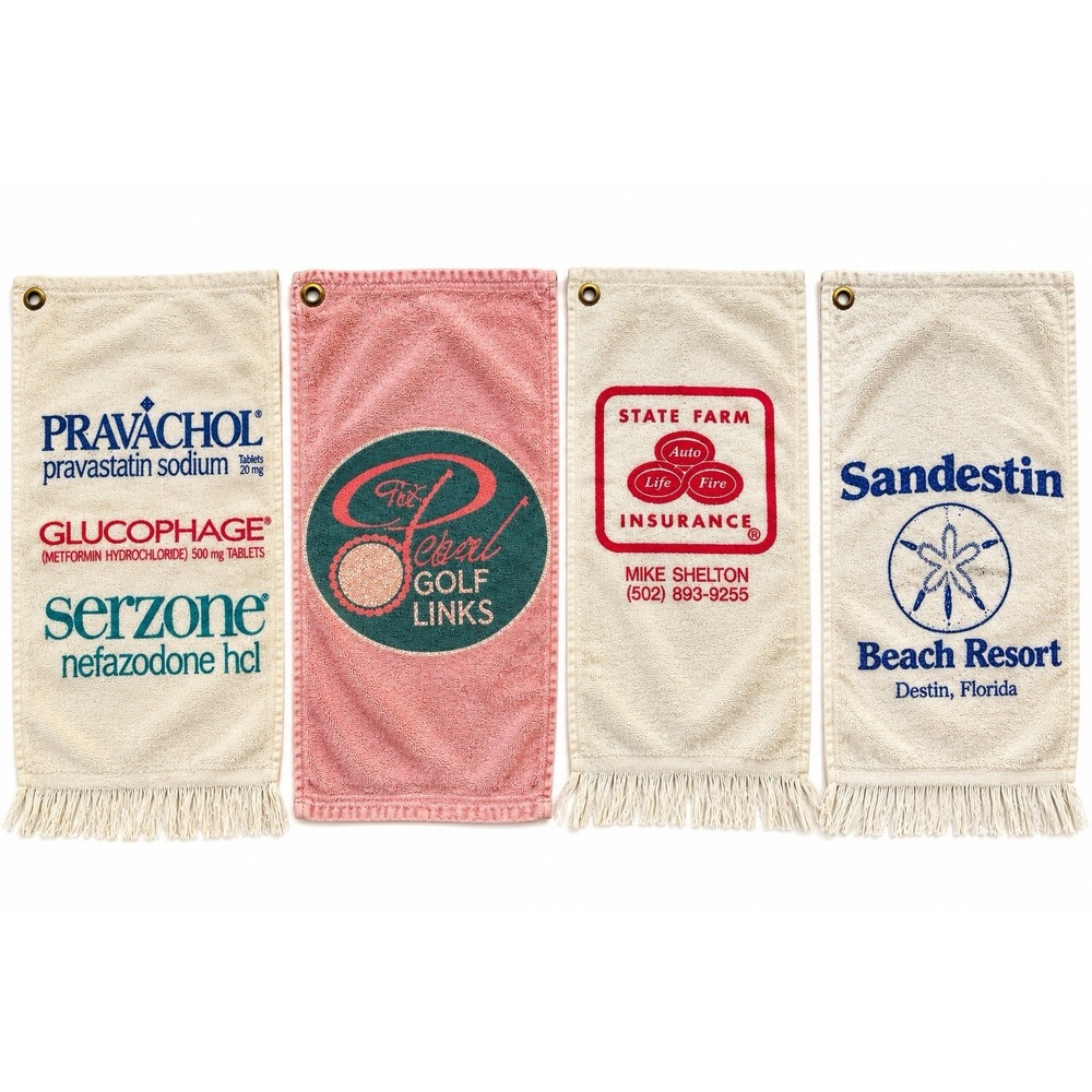 4 Vintage Golf Towels Sandestin Pearl State Farm Pharma Advertising Cannon